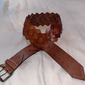 Vintage leather hobo belt